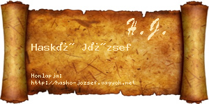 Haskó József névjegykártya